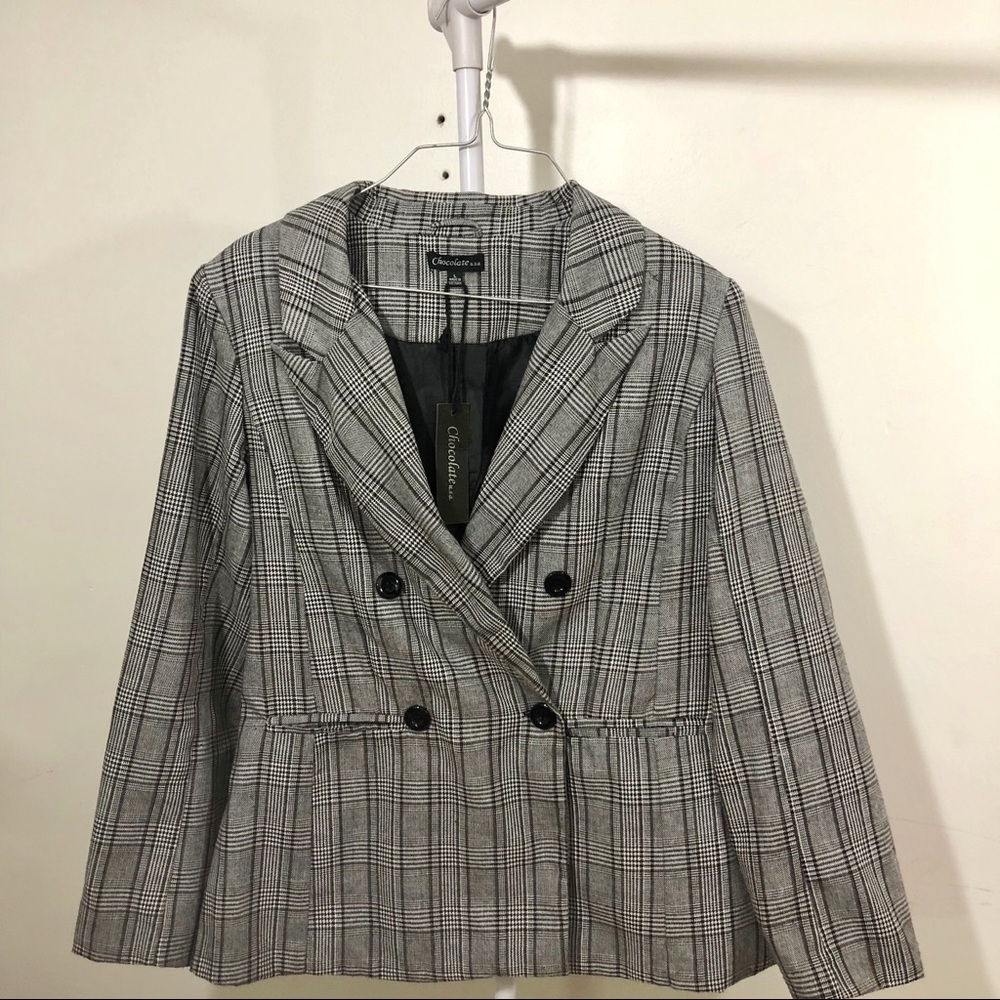 BRAND NEW Plaid Blazer Jacket - Picture 2 of 5